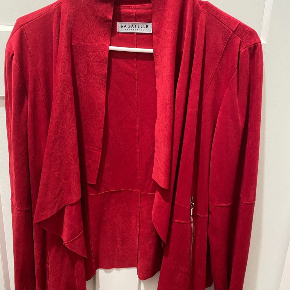 Lightweight suede red jacket